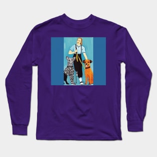 Girl walking her dogs Long Sleeve T-Shirt